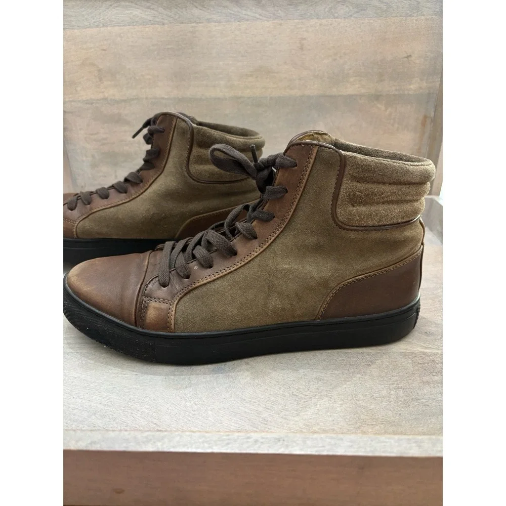 Kenneth Cole Reaction Call The Shots 2 Brown Leather Sneaker 8.5 M High Top